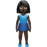 Woman Standing: Dark Skin Tone Emoji 🧍🏿‍♀️ image - Apple style