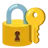 Candado cerrado con llave