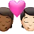 Kiss: Person, Person, Medium-Dark Skin Tone, Light Skin Tone