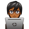 Technologist: Medium-Dark Skin Tone Emoji 🧑🏾‍💻 image - Emojidex style