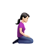 Woman Kneeling Facing Right: Light Skin Tone Emoji 🧎🏻‍♀️‍➡️ image - Apple style