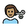 Man Getting Haircut: Medium Skin Tone Emoji 💇🏽‍♂️ image - OpenMoji style