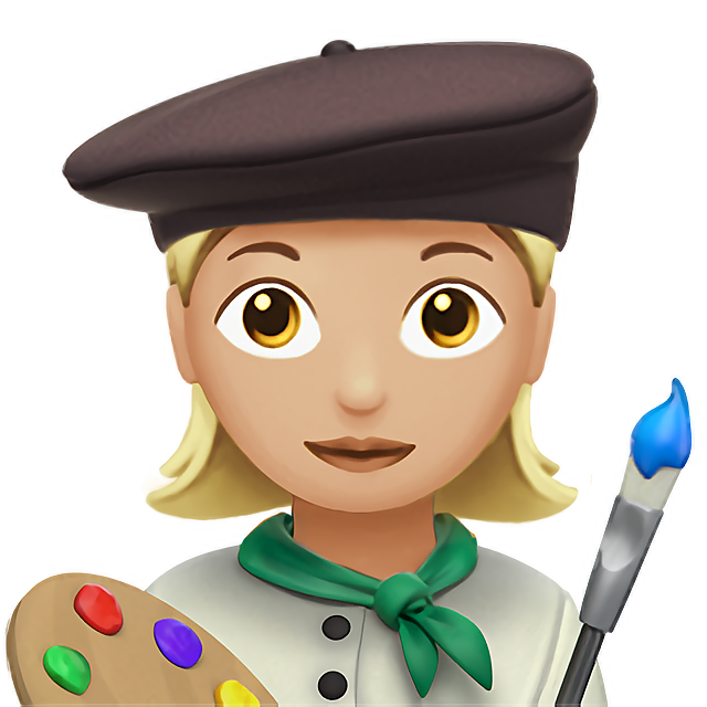 Woman Artist: Medium-Light Skin Tone