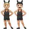 Men With Bunny Ears: Medium-Light Skin Tone, Light Skin Tone Emoji 👨🏼‍🐰‍👨🏻 image - Apple style