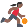 Woman Bouncing Ball: Medium-Dark Skin Tone Emoji ⛹🏾‍♀️ image - Tossface style