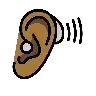 Ear With Hearing Aid: Medium-Dark Skin Tone Emoji 🦻🏾 image - OpenMoji style