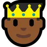 Prince: Medium-Dark Skin Tone Emoji 🤴🏾 image - Microsoft Windows 10 Segoe UI Emoji style