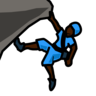 Person Climbing: Dark Skin Tone Emoji 🧗🏿 image - Emojidex style