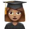 Woman Student: Medium Skin Tone Emoji 👩🏽‍🎓 image - Apple style