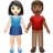 Woman And Man Holding Hands: Light Skin Tone, Medium-Dark Skin Tone