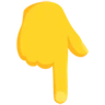 Emoji Fehér lefelé mutató kézimutató mutató 👇 image - Facebook Messenger (2016) style