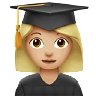 Woman Student: Medium-Light Skin Tone Emoji 👩🏼‍🎓 image - Apple style