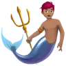 Merman: Medium Skin Tone Emoji 🧜🏽‍♂️ image - Apple style