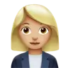 Woman Office Worker: Medium-Light Skin Tone Emoji 👩🏼‍💼 image - Apple style