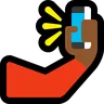Selfie: Medium-Dark Skin Tone Emoji 🤳🏾 image - Microsoft Windows 10 Segoe UI Emoji style