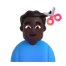 Man Getting Haircut: Dark Skin Tone Emoji 💇🏿‍♂️ image - Microsoft 3D Fluent style