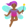 Woman Fairy: Medium-Dark Skin Tone Emoji 🧚🏾‍♀️ image - Google Noto Color style