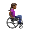 Woman In Manual Wheelchair Facing Right: Medium-Dark Skin Tone Emoji 👩🏾‍🦽‍➡️ image - Apple style