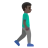 Man Walking Facing Right: Dark Skin Tone Emoji 🚶🏿‍♂️‍➡️ image - Google Noto Color style