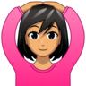 Woman Gesturing Ok: Medium Skin Tone Emoji 🙆🏽‍♀️ image - Emojidex style