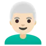 Man: Light Skin Tone, White Hair Emoji 👨🏻‍🦳 image - Google Noto Color style