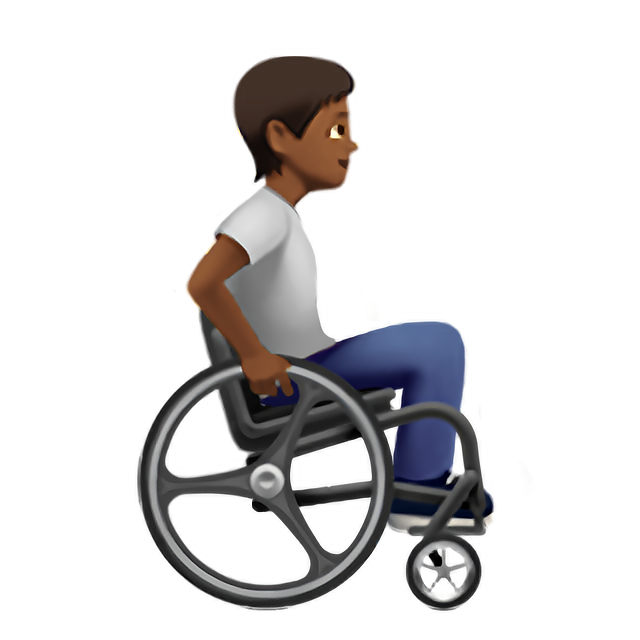 Person In Manual Wheelchair Facing Right: Medium-Dark Skin Tone