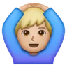 Man Gesturing Ok: Medium-Light Skin Tone Emoji 🙆🏼‍♂️ image - Samsung style