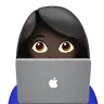 Woman Technologist: Dark Skin Tone Emoji 👩🏿‍💻 image - Apple style