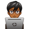 Man Technologist: Medium-Dark Skin Tone Emoji 👨🏾‍💻 image - Emojidex style