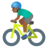 Man Biking: Medium-Dark Skin Tone Emoji 🚴🏾‍♂️ image - Google Noto Color style