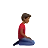 Man Kneeling Facing Right: Medium-Dark Skin Tone