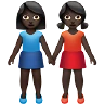 Women Holding Hands: Dark Skin Tone Emoji 👭🏿 image - Apple style