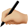 Writing Hand: Medium-Light Skin Tone Emoji ✍🏼 image - Apple style