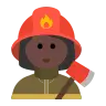 Woman Firefighter: Dark Skin Tone Emoji 👩🏿‍🚒 image - Tossface style