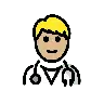 Man Health Worker: Medium-Light Skin Tone Emoji 👨🏼‍⚕️ image - OpenMoji style