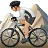 Person Mountain Biking: Medium-Light Skin Tone