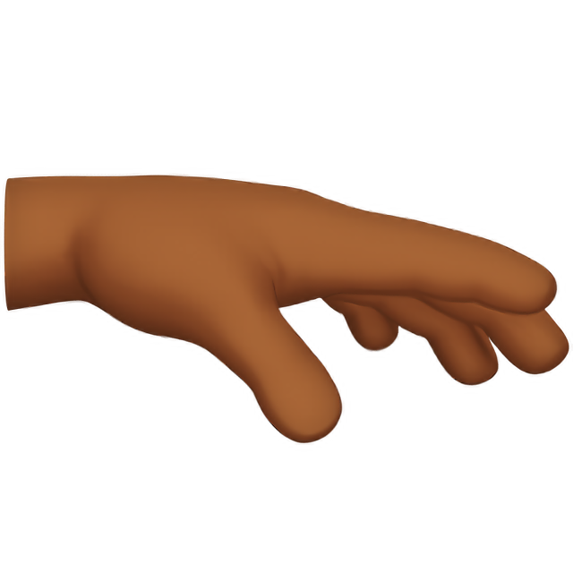 Palm Down Hand: Medium-Dark Skin Tone
