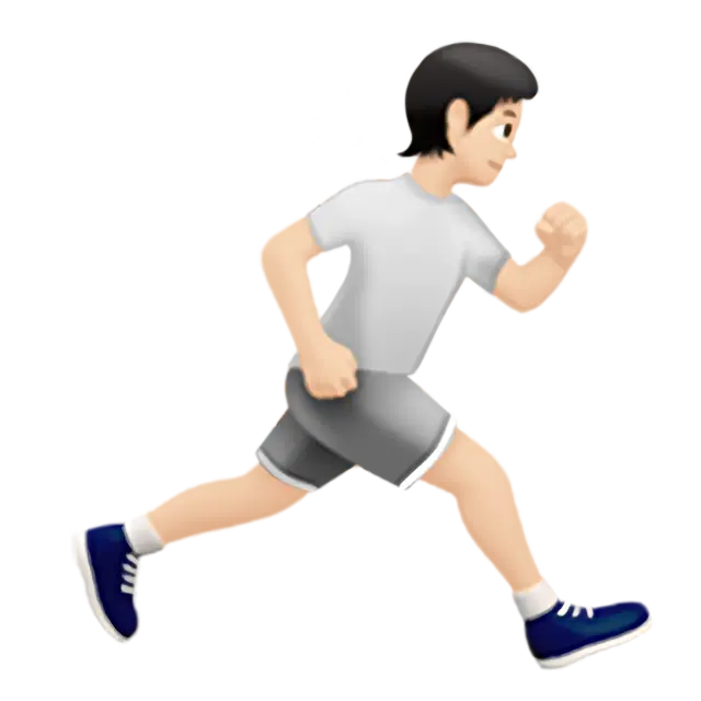 Person Running Facing Right: Light Skin Tone