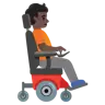 Person In Motorized Wheelchair Facing Right: Dark Skin Tone Emoji 🧑🏿‍🦼‍➡️ image - Google Noto Color style