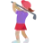 Woman Golfing: Medium Skin Tone