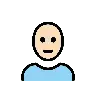 Man: Light Skin Tone, Bald Emoji 👨🏻‍🦲 image - OpenMoji style