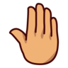 Raised Back Of Hand: Medium Skin Tone Emoji 🤚🏽 image - Emojidex style