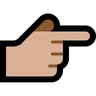 Backhand Index Pointing Right: Medium-Light Skin Tone Emoji 👉🏼 image - Microsoft Windows 10 Segoe UI Emoji style