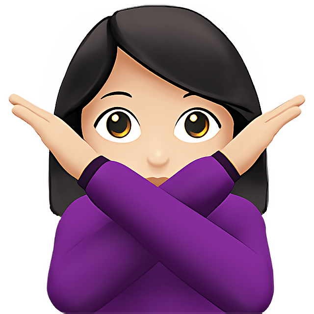 Woman Gesturing No: Light Skin Tone