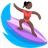Person Surfing: Dark Skin Tone