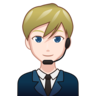 Man Office Worker: Light Skin Tone Emoji 👨🏻‍💼 image - Emojidex style