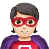 Superhero: Light Skin Tone Emoji 🦸🏻 image - Apple style