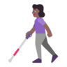 Woman With White Cane: Medium-Dark Skin Tone Emoji 👩🏾‍🦯 image - Microsoft Classic 2D style
