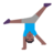 Man Cartwheeling: Medium-Dark Skin Tone