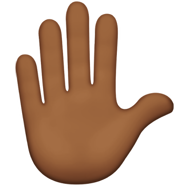Raised Hand: Medium-Dark Skin Tone